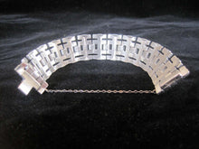 Load image into Gallery viewer, Antique 1920s Art Deco Rhinestone Bracelet Wide Link Chatons Rhodium Plating