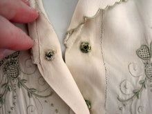 Load image into Gallery viewer, 1940s Tailored Silk Blouse Embroidery Pulled Thread Work Chinese Export