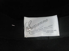 Load image into Gallery viewer, Stunning Custom Made Suzanne Millinery / 1980s Monte Carlo Black Wool Cartwheel Hat / Suzanne New York / 20"