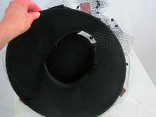 Load image into Gallery viewer, Stunning Custom Made Suzanne Millinery / 1980s Monte Carlo Black Wool Cartwheel Hat / Suzanne New York / 20"