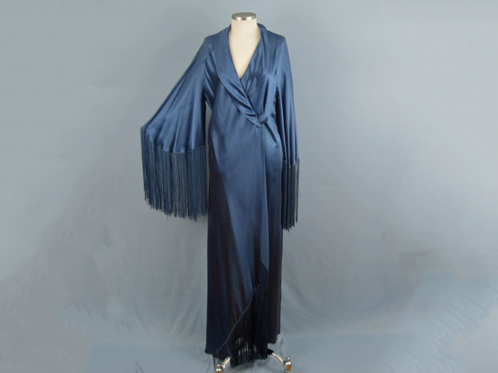 vintage silk dressing gown Vintage 1930s Dressing Gown Maroon Silk Robe Ladies Size M