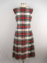 Load image into Gallery viewer, 1960s Abe Schrader Plaid Kilt Dress / Small Sleeveless Dress