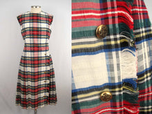 Load image into Gallery viewer, 1960s Abe Schrader Plaid Kilt Dress / Small Sleeveless Dress