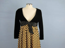 Load image into Gallery viewer, 1960s Black Polka Dot Velvet Gown Velvet Burnout Arnold Scaasi Couture