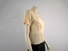 Load image into Gallery viewer, 40s Style Beige Silk Blouse Westminster Lace Hong Kong