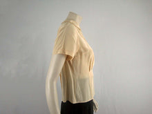 Load image into Gallery viewer, 40s Style Beige Silk Blouse Westminster Lace Hong Kong