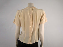 Load image into Gallery viewer, 40s Style Beige Silk Blouse Westminster Lace Hong Kong