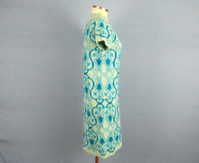 Load image into Gallery viewer, 1960s Mini Dress Laura Aponte Mod Geometric Knit Blue Wool