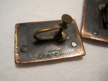 Load image into Gallery viewer, 1950s Mid Century Modernist Chenet Copper Earrings Screw Back Winifred Mason Chenet