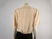 Load image into Gallery viewer, 1940s Tailored Silk Blouse Embroidery Pulled Thread Work Chinese Export