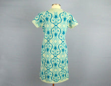 Load image into Gallery viewer, 1960s Mini Dress Laura Aponte Mod Geometric Knit Blue Wool