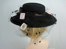 Load image into Gallery viewer, Stunning Custom Made Suzanne Millinery / 1980s Monte Carlo Black Wool Cartwheel Hat / Suzanne New York / 20"