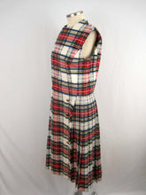 Load image into Gallery viewer, 1960s Abe Schrader Plaid Kilt Dress / Small Sleeveless Dress