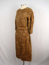 Load image into Gallery viewer, 1960s Alper Schwartz Gold Silk Blouson Dress