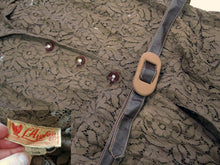 Load image into Gallery viewer, 1940s Brown Illusion Lace Blouse L'Aiglon