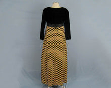 Load image into Gallery viewer, 1960s Black Polka Dot Velvet Gown Velvet Burnout Arnold Scaasi Couture