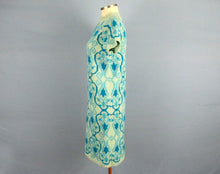 Load image into Gallery viewer, 1960s Mini Dress Laura Aponte Mod Geometric Knit Blue Wool