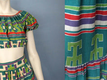 Load image into Gallery viewer, 1940s Resort Wear Crop Top & Maxi Skirt Beach Set DEADSTOCK