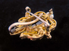 Load image into Gallery viewer, Antique Victorian Edwardian Topaz Seed Pearl Pendant Brooch