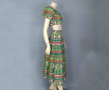 Load image into Gallery viewer, 1940s Resort Wear Crop Top & Maxi Skirt Mexico DEADSTOCK