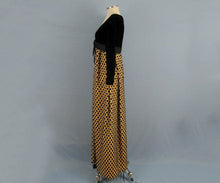 Load image into Gallery viewer, 1960s Black Polka Dot Velvet Gown Velvet Burnout Arnold Scaasi Couture