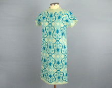 Load image into Gallery viewer, 1960s Mini Dress Laura Aponte Mod Geometric Knit Blue Wool