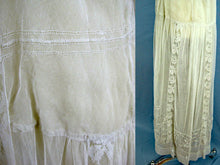 Load image into Gallery viewer, 1920s Embroidered White Silk Net Lace Wedding Dress