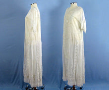 Load image into Gallery viewer, 1920s Embroidered White Silk Net Lace Wedding Dress