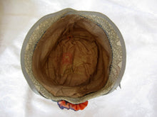 Load image into Gallery viewer, 1920s Cloche Hat 22" Embroidered Straw Cloche Hat