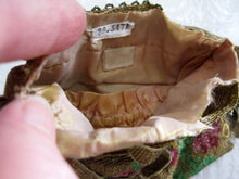 Load image into Gallery viewer, 1920s Beaded Flapper Purse Micro Bead Reticule Pink Roses