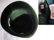 Load image into Gallery viewer, 1940s Tilt Hat Dark Green Velour Tilt Hat 21"