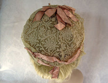Load image into Gallery viewer, 1920s Lace Boudoir Cloche Cap