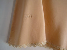 Load image into Gallery viewer, 1920s Peach Silk Crepe Tap Pants Tatted Lace Silk Panties Flapper Lingerie