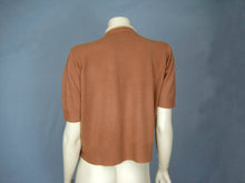 Load image into Gallery viewer, 1940s Cashmere Sweater Taupe Creamy White Intarsia Sweater