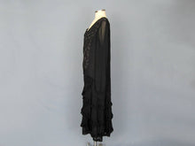Load image into Gallery viewer, 1920s Blue Silk Dress Honeycomb Smocking Schiffli Lace Flapper Dress
