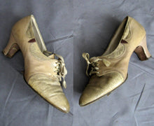 Load image into Gallery viewer, 1920s Tan Leather Flapper Brogue Shoes