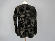 Load image into Gallery viewer, Antique Victorian Bodice Jacket Metal Lace Black Voided Velvet 1880s