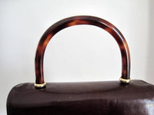 Load image into Gallery viewer, 1990s Brahmin Brown Leather Handbag Tortoise Lucite Handle