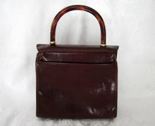 Load image into Gallery viewer, 1990s Brahmin Brown Leather Handbag Tortoise Lucite Handle