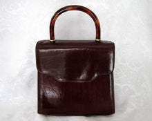 Load image into Gallery viewer, 1990s Brahmin Brown Leather Handbag Tortoise Lucite Handle