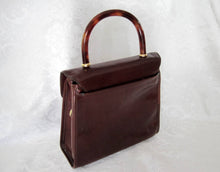 Load image into Gallery viewer, 1990s Brahmin Brown Leather Handbag Tortoise Lucite Handle
