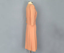 Load image into Gallery viewer, 1940s WWII Era Fringed Peach Pink Rayon Dance Dress