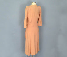 Load image into Gallery viewer, 1940s WWII Era Fringed Peach Pink Rayon Dance Dress