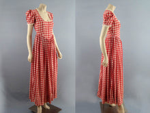 Load image into Gallery viewer, 1950s Swing Dress Red White Gingham Full Sweep Gown