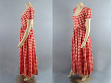 Load image into Gallery viewer, 1950s Swing Dress Red White Gingham Full Sweep Gown