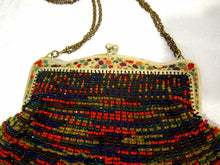 Load image into Gallery viewer, 1920s Beaded Swag Handbag Enamel Frame Flapper Purse