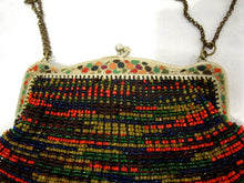 Load image into Gallery viewer, 1920s Beaded Swag Handbag Enamel Frame Flapper Purse