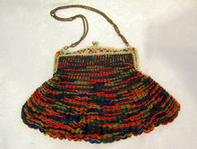 Load image into Gallery viewer, 1920s Beaded Swag Handbag Enamel Frame Flapper Purse