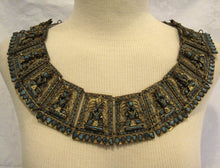 Load image into Gallery viewer, 1930s Tibetan Buddhist Ceremonial Collar Necklace Brass Turquoise Glass