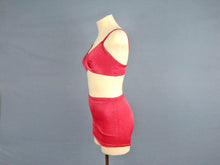 Load image into Gallery viewer, 1940s Bikini Bathing Suit Raspberry Pink Satin Sea Goddess Original Swimsuit